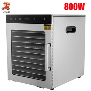 Commercial Food Dehydrator 10-Tray Stainless Steel Fruit Meat Jerky Dryer&Timer - Picture 1 of 20