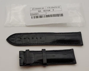 NEW Authentic Chopard Black Leather Watch Strap 23/22 mm 115+75mm C0200-0021 - Picture 1 of 2