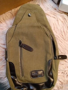 Canvas Sling Bag Backpack Travel Hiking Crossbody Shoulder Chest Pack Pouch New - Picture 1 of 9