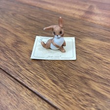 Vintage Josef Originals George Good Bisque Bunny Rabbit Figurine on Card