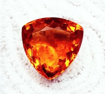 Piedra preciosa suelta corte trillón topacio naranja brasileño natural certificado 87,60 quilates Foto 1 de 4