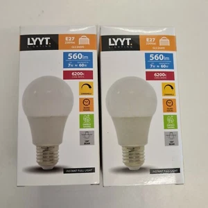 LYYT E27 GLS SHAPE 60W COOL WHITE X2 *D43 - Picture 1 of 2