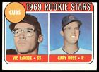 1969 Topps Baseball Card Vic LaRose/Gary Ross RC Cubs Rookies #404 EX
