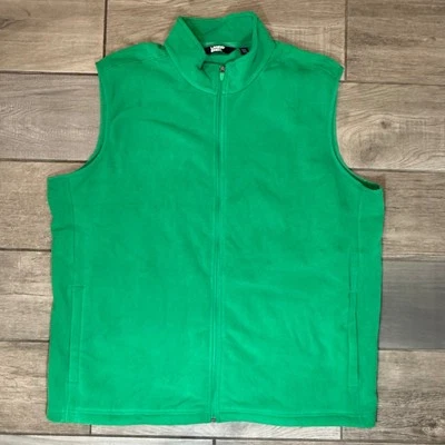 Lands' End Fleece Vest Full Zip Sleeveless Outdoor Casual Green XXL (50-52) - Image 1 of 4