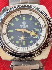 Vintage Mortima Super Datomatic - World Timer/ 21 Jewels/ Date mens Watch _3762 - Picture 1 of 13