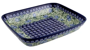 Polish Pottery Baking Dish 8 x 10" Handmade by Zaklady Boleslawiec, Oven Safe - Picture 1 of 4