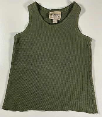 Camiseta sin mangas térmica tejida gofre jeans limitada vintage talla L oliva Y2K años 90 Foto 1 de 4