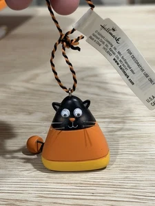 Hallmark Halloween Trimmer Ornaments Sweet and Silly Candy Corn Black Cat NWT - Picture 1 of 6