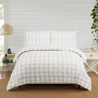 Modern Heirloom Full/Queen Gingham Comforter Tan - Image 1 of 4