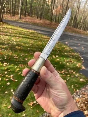 复古 20 世纪 40 年代 Kauhava 芬兰芬兰 Puukko 刀固定刀片狩猎刀 — 第 1/4 张图片