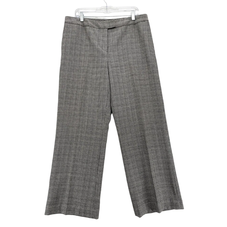 Calça Pendleton Feminina Vintage 16 Lã Padrão Houndstooth Forrada Preto e Branco - Imagem 1 de 4