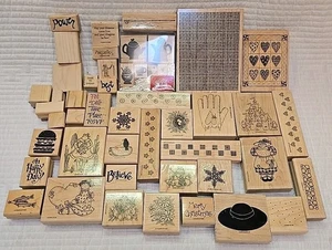 49 Rubber Stamps Lot- Stampin' Up And Others - Vintage & Excellent Condition! - Picture 1 of 7
