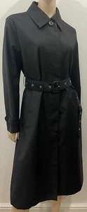 MACKINTOSH Damen schwarz Wolle Kragen Gürtel Chinchilla Trenchcoat UK12 NEU! - Bild 1 von 12