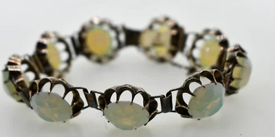 Antique Opalite Silver Bracelet & Necklace - Image 1 of 4