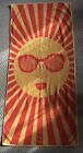 Vintage Beach Towel Sun Sunglasses Yellow Orange Great Retro Fun Braster