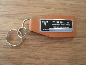 Vintage Tesla Data Plate Leather Keychain S P85 P90 3 75D 70D X P90D P100D P 85 - Picture 1 of 1