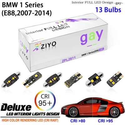 13pc LED Interior Light Upgrade for BMW 1 Series Convertible E88 Light Bulbs Kit - Image 1 of 4