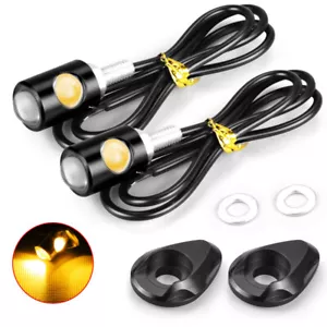 2X Mini Motocicleta Universal Señales de Giro LED Indicador Lámpara Intermitente Ámbar - Imagen 1 de 11
