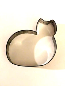 Vintage Large Fat Kitty Cat Aluminum Cookie Cutter 4" - Picture 1 of 4