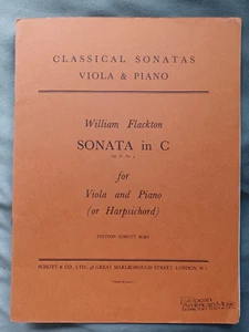 William Flackton Sonata in C Op. 11 No. 4 for Viola and Piano - Picture 1 of 5