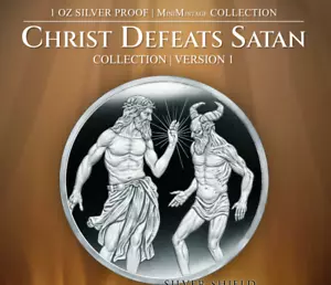 Jesus Christ Defeats Satan 1 oz .999 Fine SilverShield Proof MINIMINTAGE Devil - Picture 1 of 5