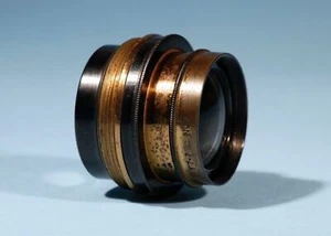 Aldis Anastigmat 7.5 inch 19cm No.7 f/7.7 Vintage Brass Plate Camera Lens - Picture 1 of 7