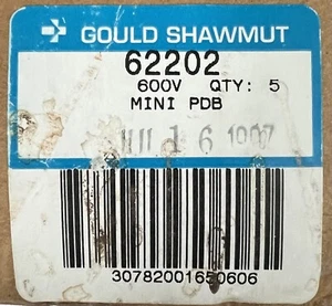 SHAMUT GOULD 62202 POWER DISTRIBUTION BLOCK 1/4-5/8, 240 Amp. 2 poles 600v - Picture 1 of 3