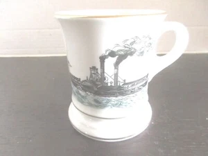 Mustache Cup Side Wheeler Steam Ship Classic Riverboat Gold Gilded Viking Import - Picture 1 of 6