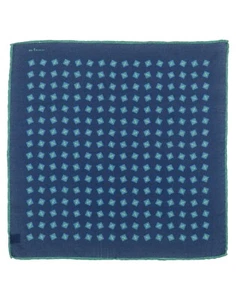 New Kiton Napoli Cashmere Silk Pocket Square Blue 15.5" X 15.5" - Picture 1 of 1
