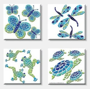 Confetti Frog Turtle Butterfly  Accents 14 Piece Ideastix TileStix 4 PCS - Picture 1 of 1