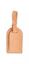 Louis Vuitton Vachetta Leather Luggage Tag With Brass Buckle Strap