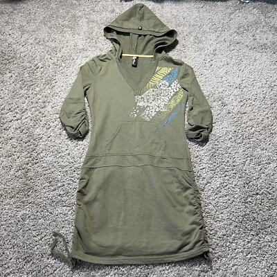 Vestido Sudadera Apple Bottoms Verde Y2k Dorado Adornado Capucha y Bolsillo Foto 1 de 4