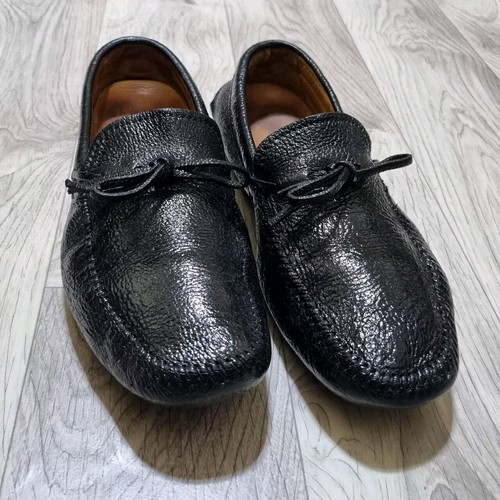 Mocassini Prada scarpe slip on in pelle nera con fiocco accento scarpe eleganti uomo 9 10 Us
