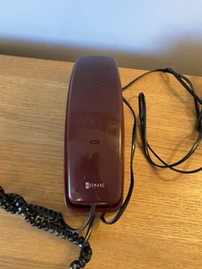 Vintage 90s Geemarc Venice M 1.0 Dark Red Clamshell Corded Home Phone Telephone - Photo 1/5