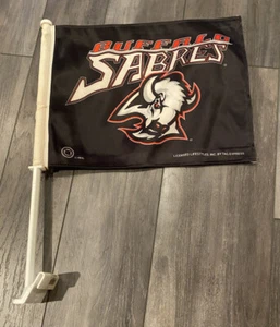 Vintage Buffalo Sabres Car Flag. RARE “Goathead” Logo. Buffalo NY NHL - Picture 1 of 5