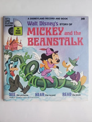 Mickey and the Beanstalk Book and Vinyl Walt Disney 1970 - Image 1 of 4