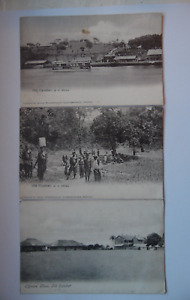 3 Antique Postcards Old Calabar WC Africa Nigeria Unposted