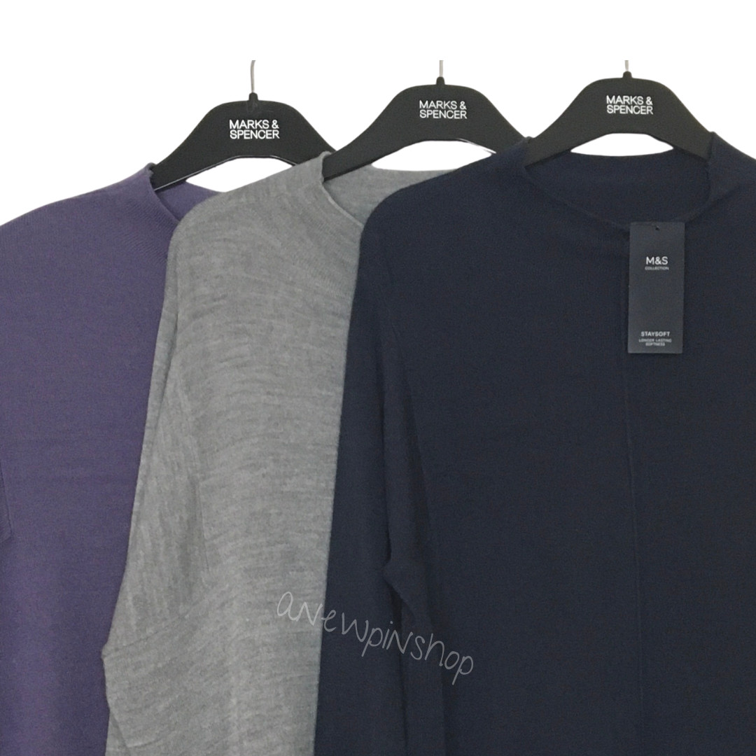 M\u0026S Ladies Jumper Navy Blue OR Grey OR 