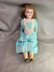 VINTAGE 19 ZOLL BISKUITKOPF PUPPE STOFF & LEDERKÖRPER MARKIERT DEUTSCHLAND UM 1940 - Bild 1 von 10