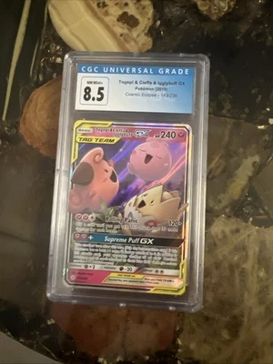 Togepi & Cleffa & Igglybuff GX 143/236 SM Cosmic Eclipse Ultra Rare. Grade:8.5 - Image 1 of 2