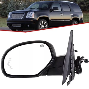 Driver Side Mirror Power Fold Heated Puddle Light Textured For GMC Yukon 2007-13 - Picture 1 of 15
