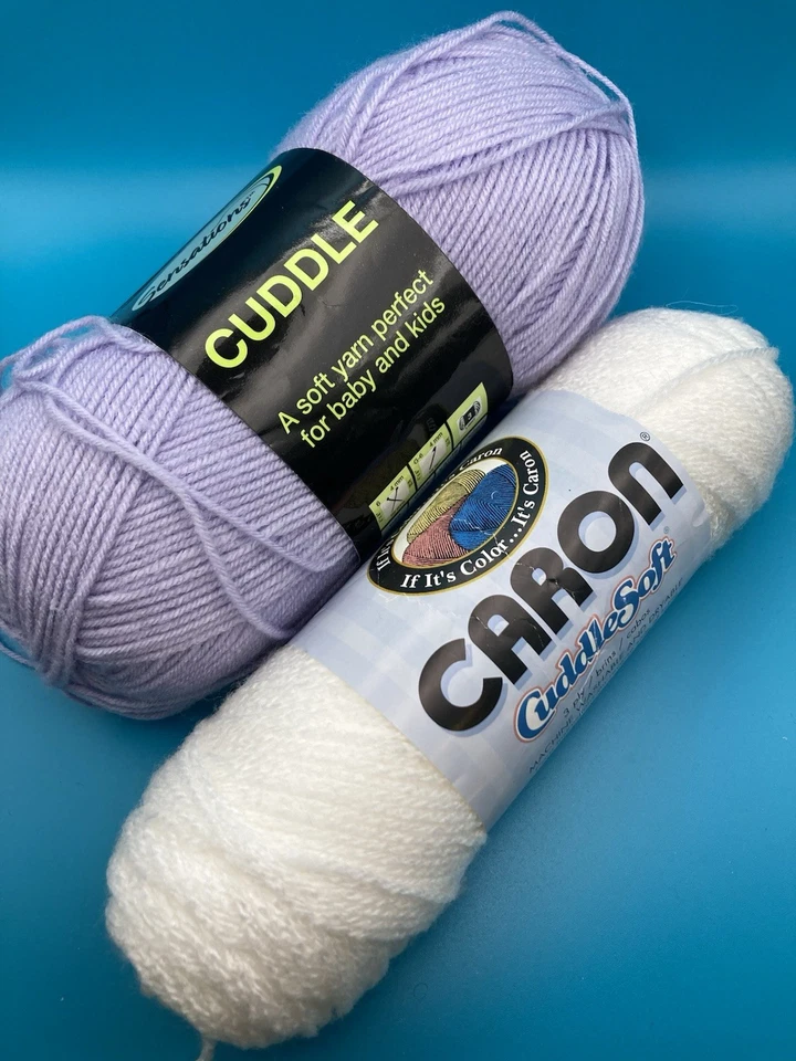 Caron Cuddle Soft 100 Acrylic Yarn 2oz Skein 3 Ply - White H2700 2701
