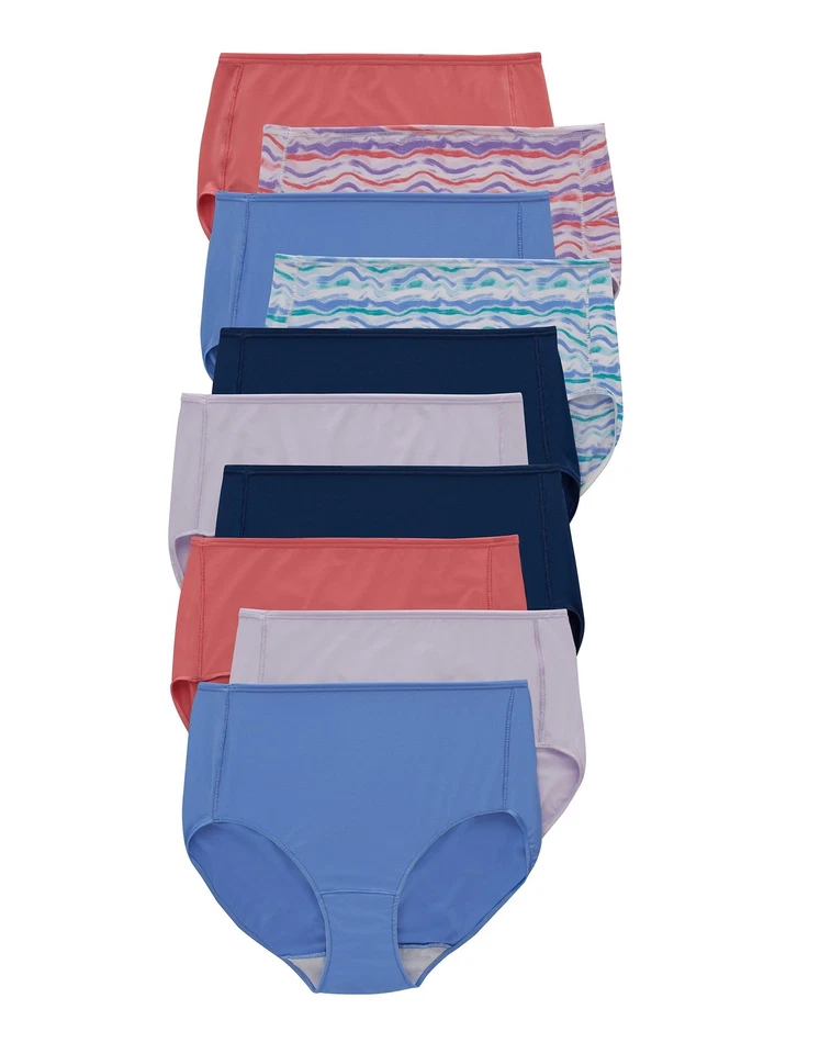 Hanes 10 Pack Briefs Underwear Women's Microfiber Cool Comfort Panties Tag Free - Image 1 of 4