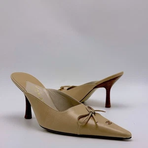 Chanel vintage tan mules size 8 - Picture 1 of 8