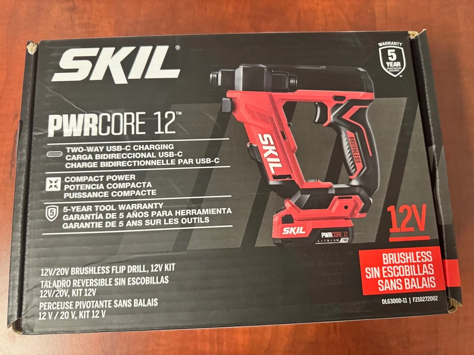 SKIL PWRCORE 12 12V Li-Ion Kit de Taladro Abatible Sin Escobillas DL6300D-11 Destornillador Foto 1 de 1