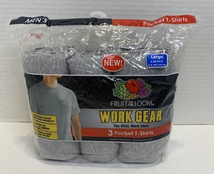 Fruit of the Loom Work Gear Pocket T-Shirts Gray Men’s Large 3 Pack 2011 - Picture 1 of 9