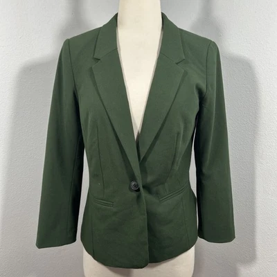 Kensie Blazer Womens XS Green Notched Collar Office Siren Businesswear Old Money - Image 1 of 4
