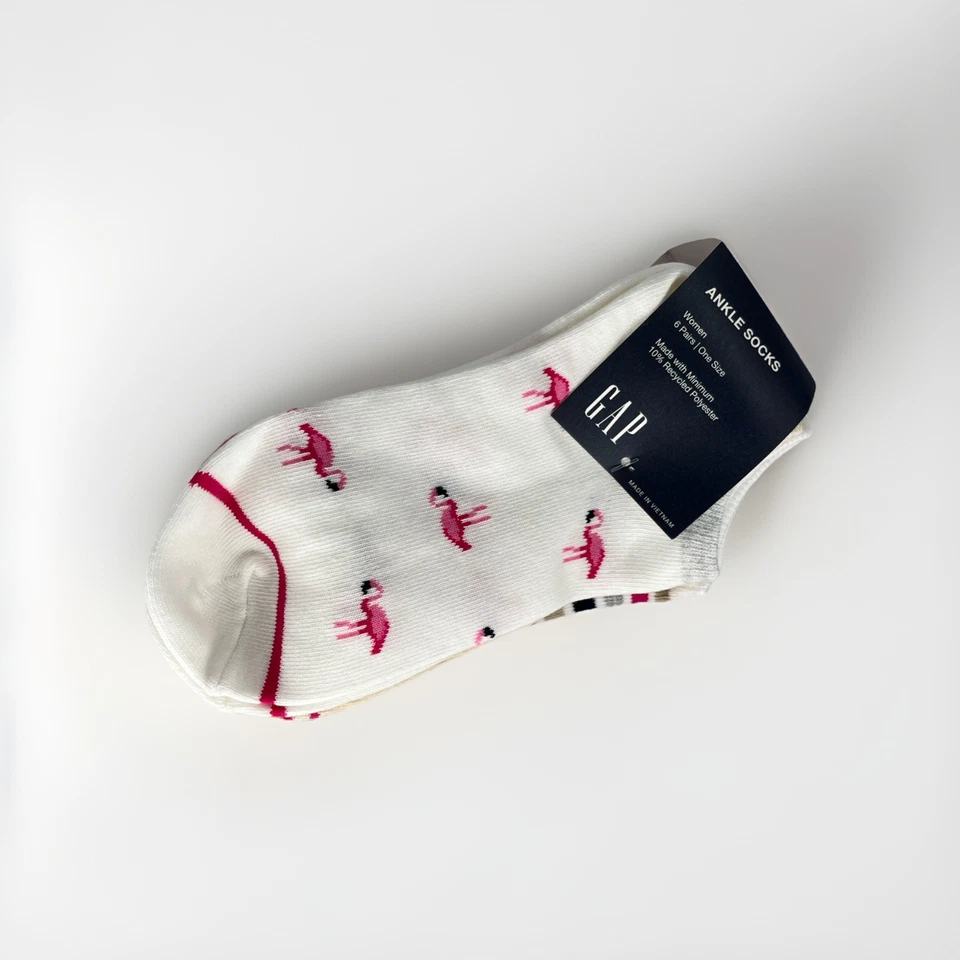 Paquete de 6 calcetines tobilleros para mujer Gap flamenco colores surtidos, cómodos y elegantes Foto 1 de 2