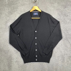 Charles Tyrwhitt Merino Wool Cardigan Small Men's Black Extra Fine Button Front - Foto 1 di 16