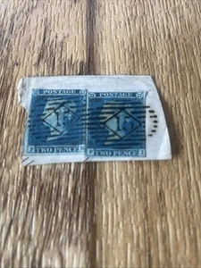 Two Pence Blue  Numeral Postmark Strip X 2.         (2) - Picture 1 of 5